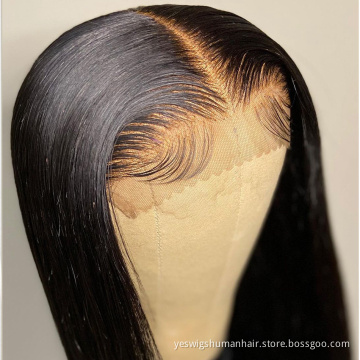 Cheap Wholesale Straight Raw Indian 100% Virgin Human Hair Transparent Lace Closure Wig Hd Full Lace Front Human Hair Wig Vendor